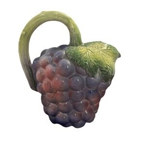 Unbranded Grape Cluster Pitcher Purple Ceramic Fruit Shaped Creamer Excellent